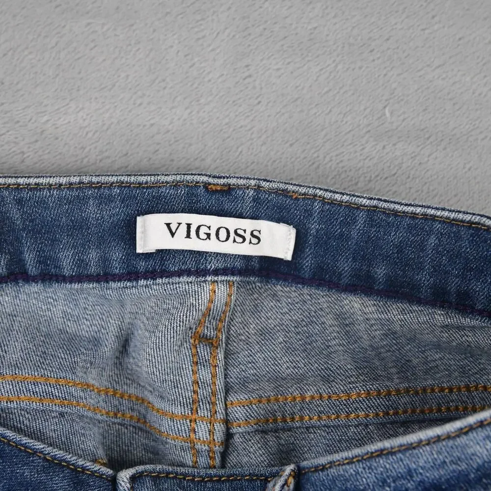 VIGOSS Jeans Womens 29 (29x27) Jagger Skinny Blue Denim Distressed
